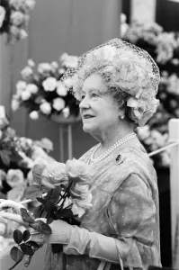 Queen Elizabeth The Queen Mother attends the annual horticultural show in the grounds of