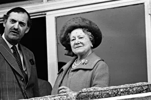 Queen Elizabeth The Queen Mother attends Cheltenham Races to watch the Gold Cup Classic