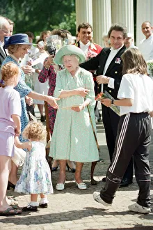 01507 Prints: Queen Elizabeth The Queen Mother celebrates her 95th birthday at Clarence House