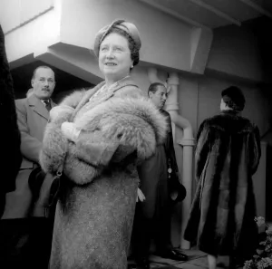 Queen Elizabeth the Queen Mother March 1956 at Cheltenham racecourse in 1956