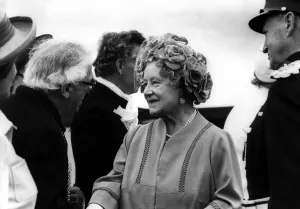 00317 Prints: Queen Elizabeth the Queen Mother North East Visits Queen Elizabeth