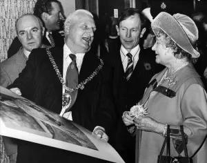 00317 Prints: Queen Elizabeth the Queen Mother North East Visits Queen Elizabeth