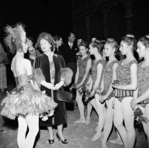 01327 Prints: Queen Elizabeth, The Queen Mother, and Princess Margaret attend a gala charity matinee of