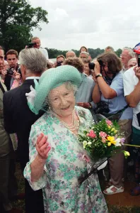 Queen Elizabeth The Queen Mother at Sandringham Flower Show, Norfolk. 26th July 1995