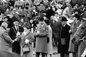 Queen Elizabeth The Queen Mother with Secretary of State for War John Profumo