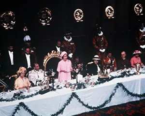 Banquet Prints: Queen Elizabeth at Silver Jubilee Day 1977 Queen Elizabeth replies to the Loyal