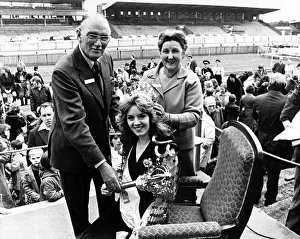 Queen of the Gala, Pat Serrell, 17, who was crowned by Mr and Mrs Harry Price