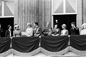 00356 Prints: The Queen is joined on the balcony of Buckingham Palace following the Trooping of