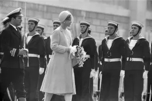 Queen Margrethe of Denmark, arrives by boat at Greenwich to start her State Visit