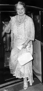 Queen Mother arrives at the Palace Theatre for the revival of The Desert Song