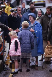 Queen Mother August 1986 with Peter Phillips and Zara Phillips in Scabster Prince Charles
