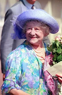 Birthdays Prints: Queen Mother Birthdays, August 1989 On her 89th Birthday outside Clarence House