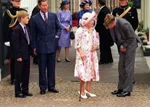 The Queen Mother celebrates 97th birthday August 1997 at Clarence House with Prince