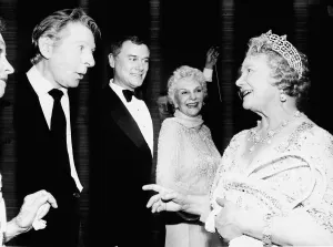 Ties Prints: Queen Mother meets Danny Kaye Larry Hagman and his mother former actress Mary Martin