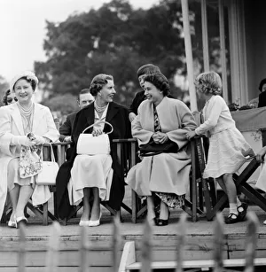 The Queen Mother, Queen Ingrid of Denmark and Her Majesty Queen Elizabeth II watching