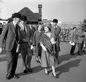 00096 Prints: The Queen Mother Racing at Sandown Park, walking down to the paddock