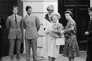 Birthday Prints: The Queen Mothers 87th birthday celebrations at Clarence House, London