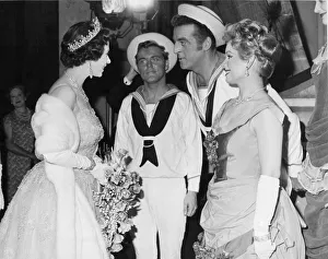 The Queen at performance of HMS Pinafore at Her Majestys Theatre - February 1962