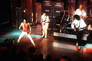 Rock Star Prints: Queen the rock band at the Montreaux pop festival 1980s Freddie Mercury