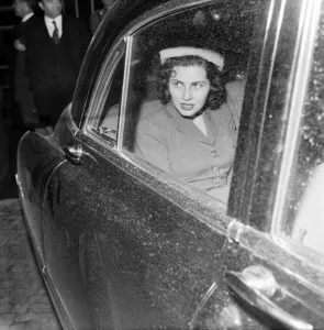 00023 Prints: Queen Soraya of Persia seen here arriving at Ciampino International Airport in Rome