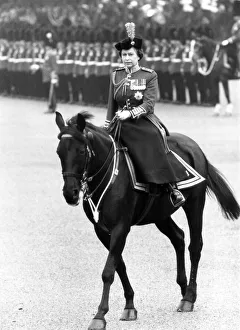 The Queen takes part in Trooping of the Colour ceremony with 1st Battalion Irish Guards