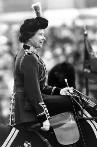 The Queen takes part in Trooping of the Colour ceremony with 1st Battalion Irish Guards