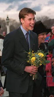 Bouquet Prints: Queens Golden Wedding celebrations November 1997 Prince William holds bunch yellow