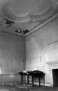 Queens House, Greenwich, following an air raid attack. 20th April 1941