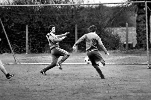 00250 Prints: Queens Park Rangers StarsStan Bowles and Frank Maclintock seen here during training