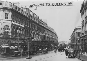 Thirties Prints: Queens Road, Clifton, Bristol in the days when shops had chandeliers