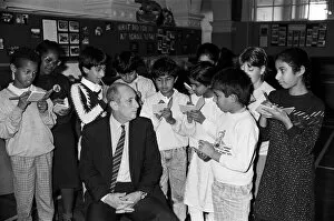 Images Dated 6th October 1988: Question time at Birkby Junior School... with head teacher Mr Peter Prichard in