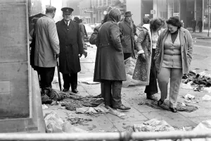 Queue for Rolling Stones Concert at the Free Trade Hall in Manchester