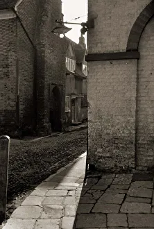 Shadows Prints: Quiet cobbled road in Rye Sussex Old buildings Quaint English villages