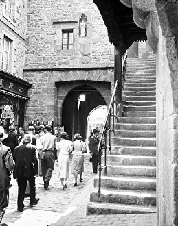 Quimper Brittany France A street scene in the Breton town of Quimper