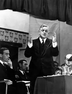 Meeting Prints: Quinton Hogg - Lord Hailsham - The then Shadow Home Secretary talking at a meeting