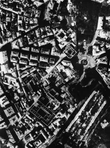 01473 Prints: R. A. D. Raids on Genoa. The draughtboard effect of shadows falling inside roofless
