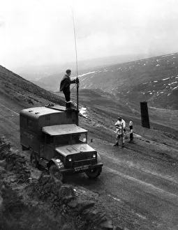 Truck Prints: R. A. F. Mountain Rescue Team at Work: With a Walkie Talkie