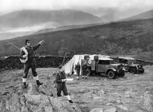 Mountaineering Prints: R. A. F. Mountain Rescue Unit Facility Visit for attention of Air Adviser