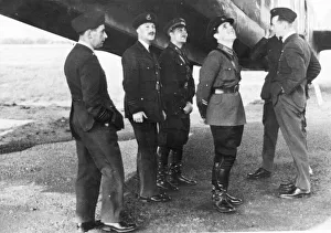 Air Force Prints: R. A. F. Officers explain to the Russian officers of the Russian Military Delegation on a