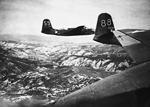 01450 Prints: R. A. F. and U. S. A. A. F Bostons in formation headed for a target in Tunisia