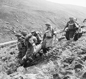 An R. A. M. C. exercise was held recently in mountainous Welsh country