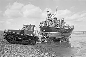 The R. N. L. B. Sealink Endeavour 12-002 Mersey Class Lifeboat seen here being put through