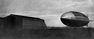 Airship Prints: R101 Airship moored at the Royal Airship Works Cardington, Befordshire