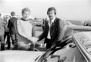 RAC Rally November 1970 Hannu Mikkola (left) and Haryy Kallstrom