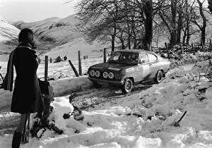 Images Dated 18th November 1970: RAC Rally November 1970 Opel Rekord takes on the course