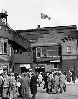 Respect Prints: As racegoers crowded the paddock, the Union Jack flew at half-mast over the grandstand as