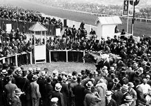 Images Dated 3rd July 2012: Racehorse Blenheim with jockey Harry Wragg jockey win the Epsom Derby in June 1930
