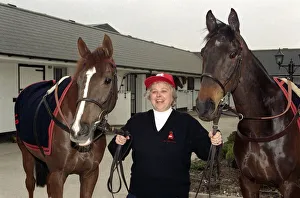 Racehorse trainer Jenny Pitman with 1992 Cheltenham Gold Cup winner