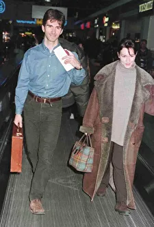 Racing Driver Prints: Racing Driver Damon Hill and wife leaving Heathrow for New York on Concorde ***