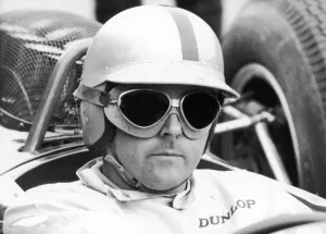 Goggles Prints: Racing driver Jack Brabham seen here testing his latest car 9th July 1964 *** Local